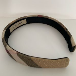 Burberry Headband ( cream, tan, black, red, and gold shimmer)